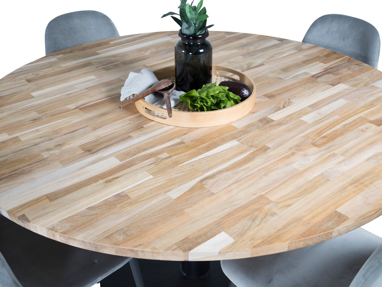 Jedilniški komplet Dallas 1738 (Črna + Svetlo siva)