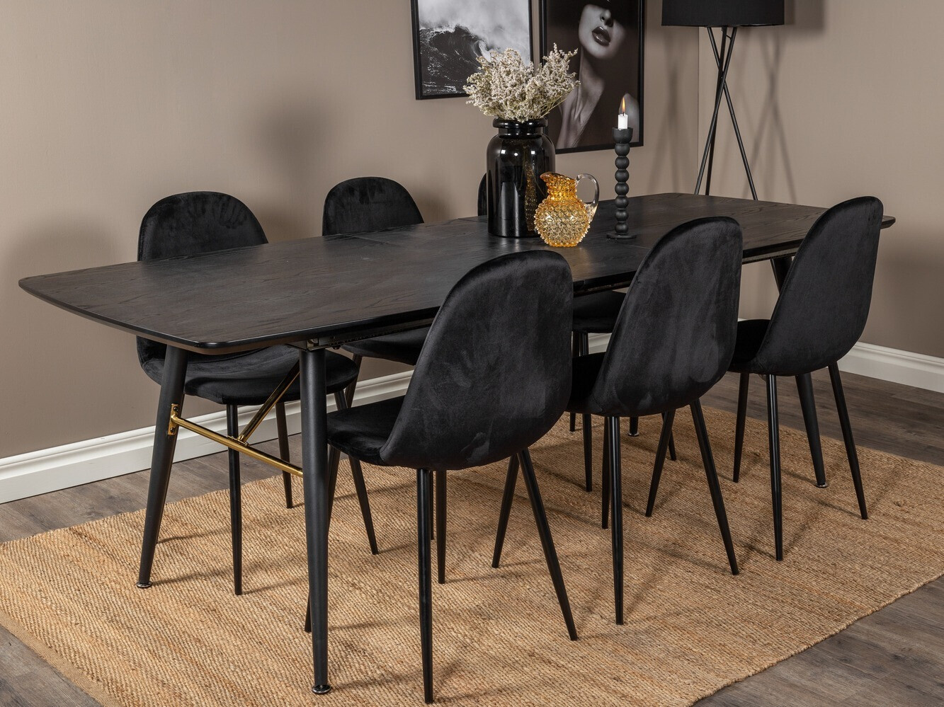 Jedilniški komplet Dallas 1580 (Črna)