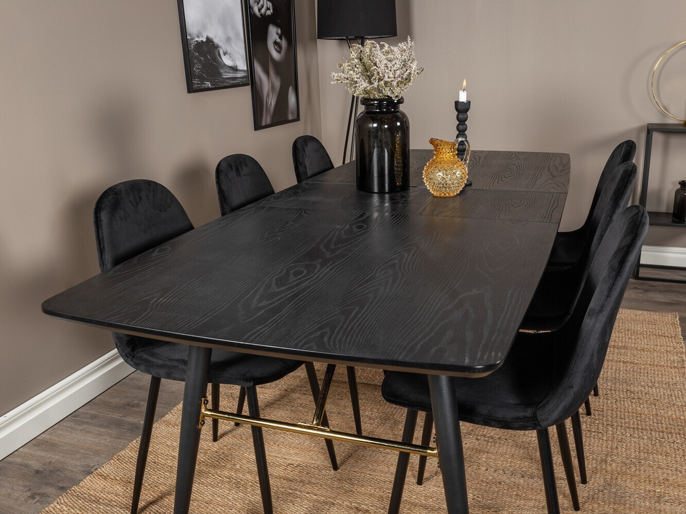 Jedilniški komplet Dallas 1580 (Črna)