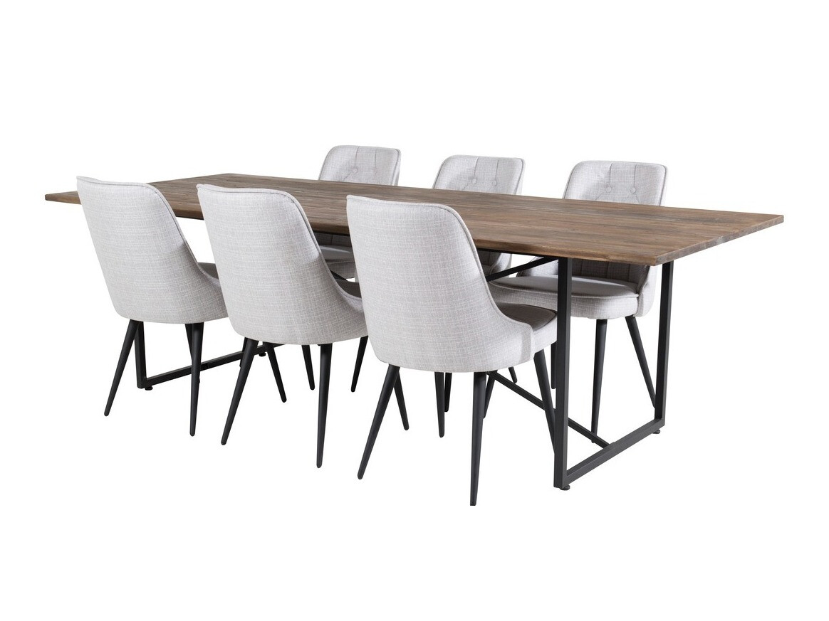 Jedilniški komplet Dallas 1865 (Črna + Svetlo siva)