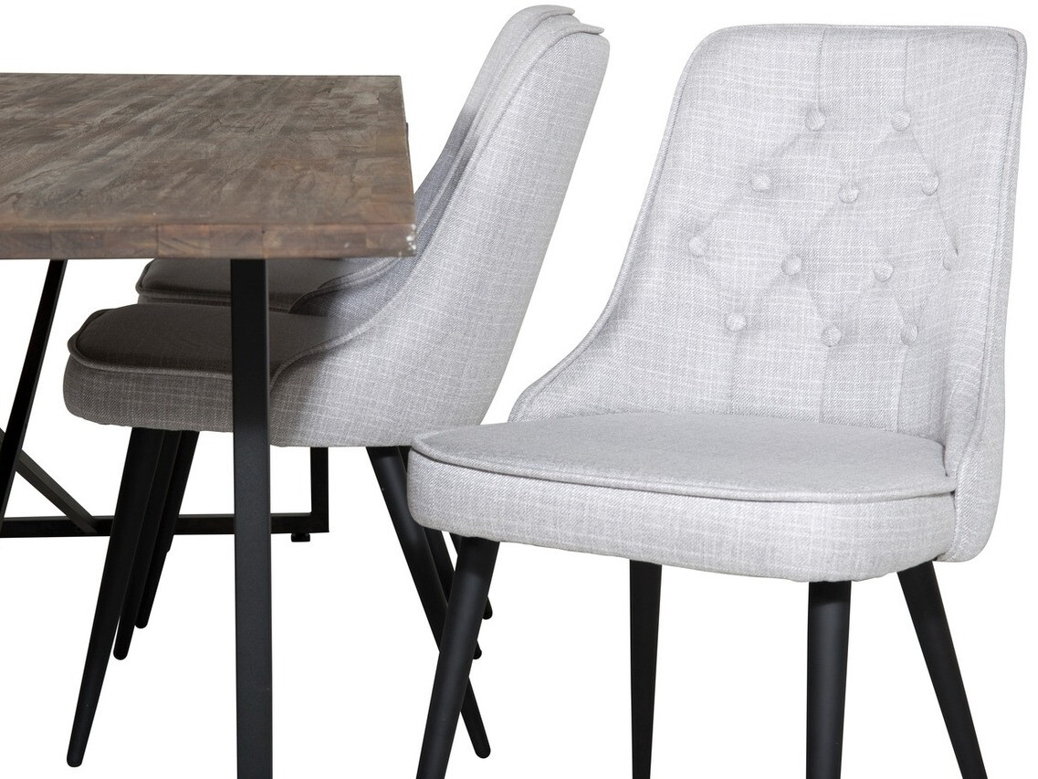 Jedilniški komplet Dallas 1865 (Črna + Svetlo siva)