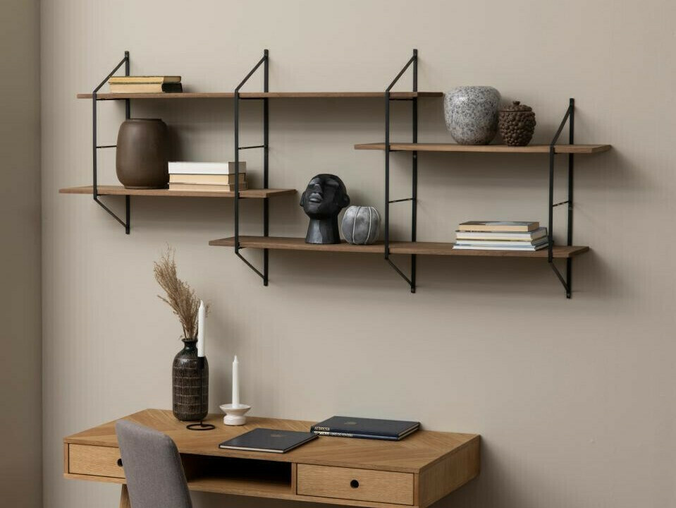 Stenska polica Norsica 447 (Svetlo rjava + Črna)