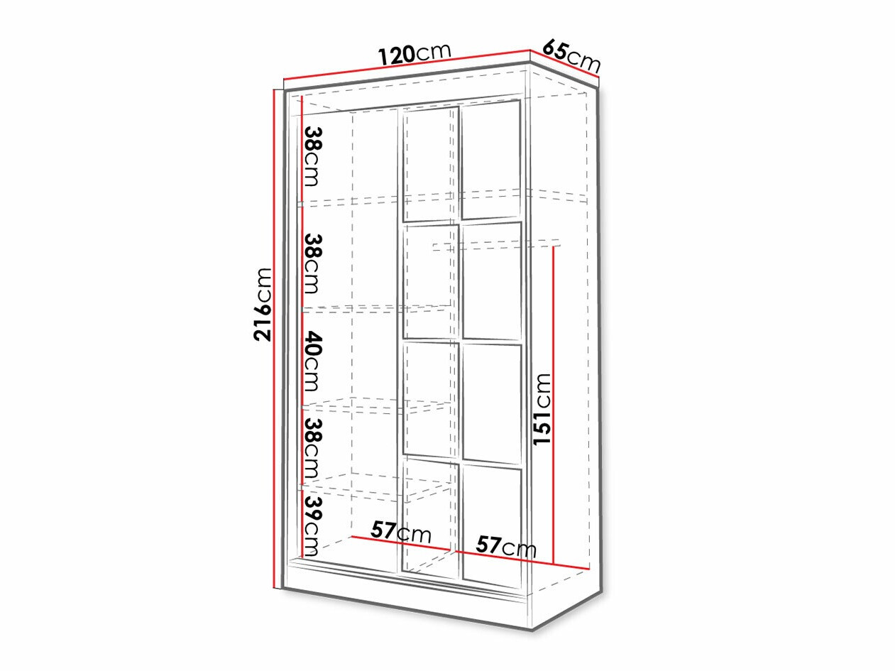 Garderobna omara Toledo 118 (Artisan hrast + Črna)
