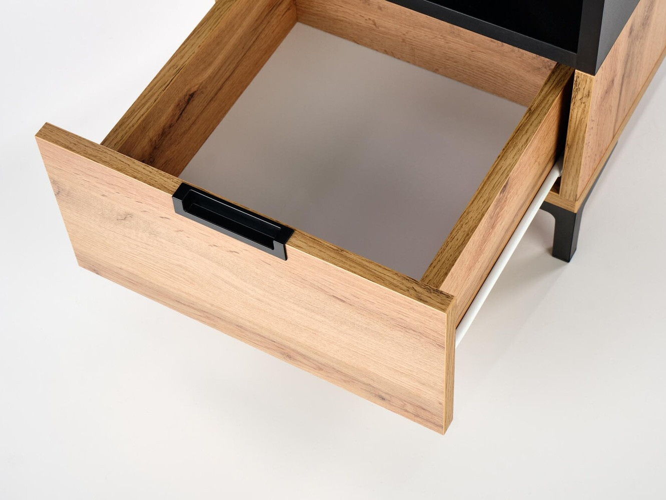 Nočna omarica Houston 1225 (Črna + Wotan hrast)