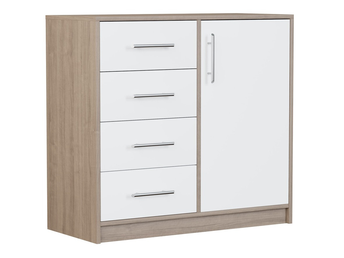 Komoda Cavmero 108 (Sonoma hrast + Bela)