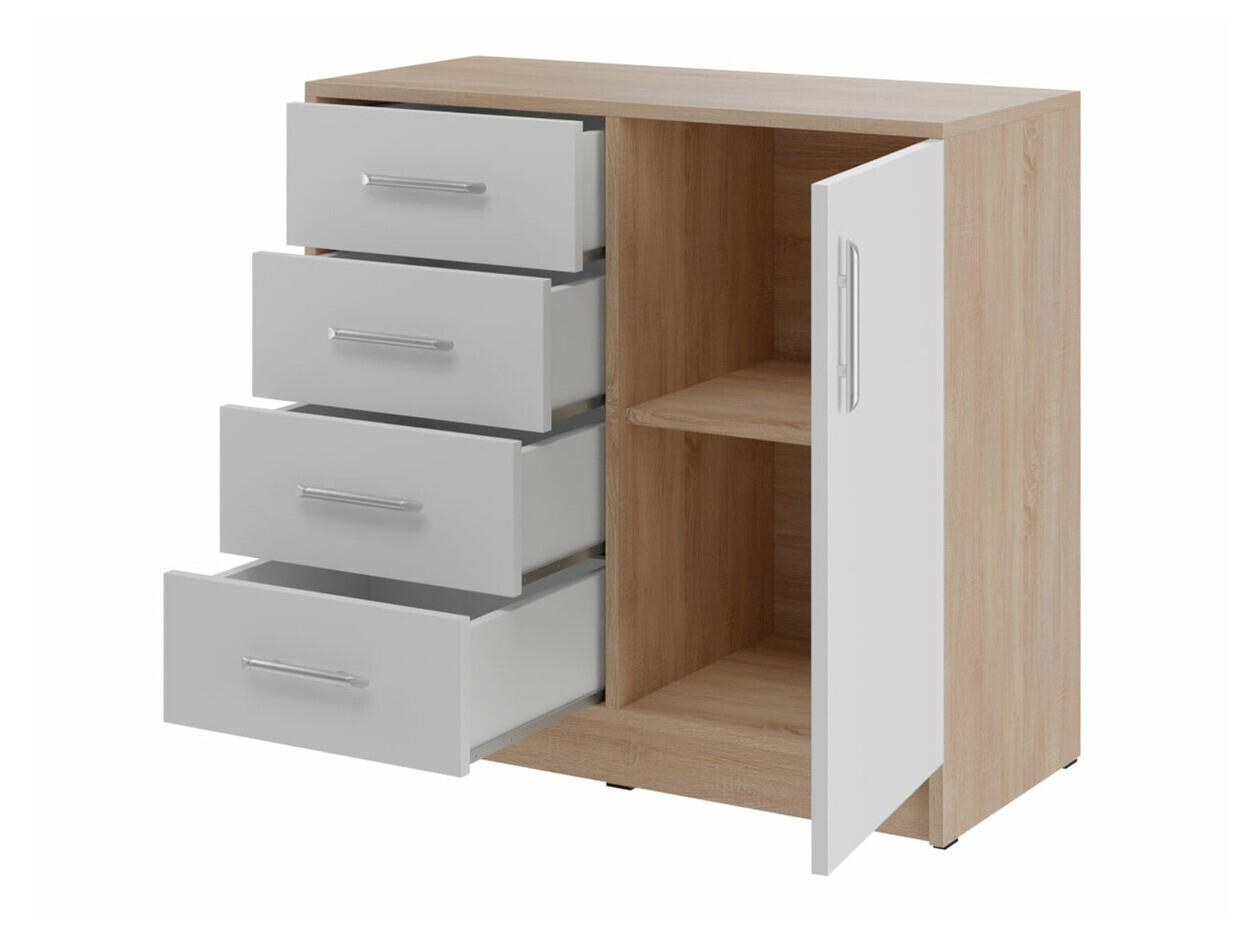 Komoda Cavmero 108 (Sonoma hrast + Bela)