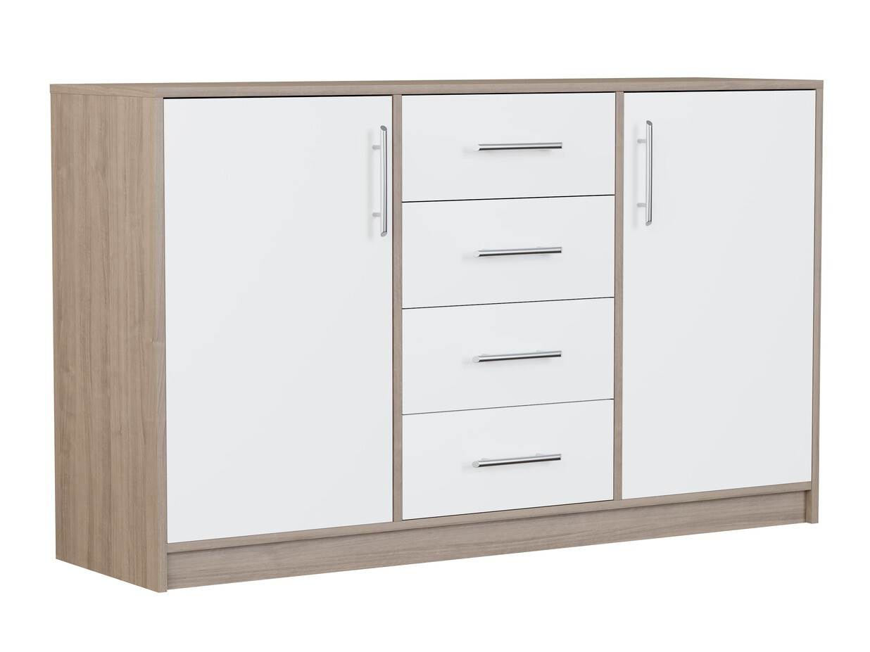 Komoda Cavmero 109 (Sonoma hrast + Bela)