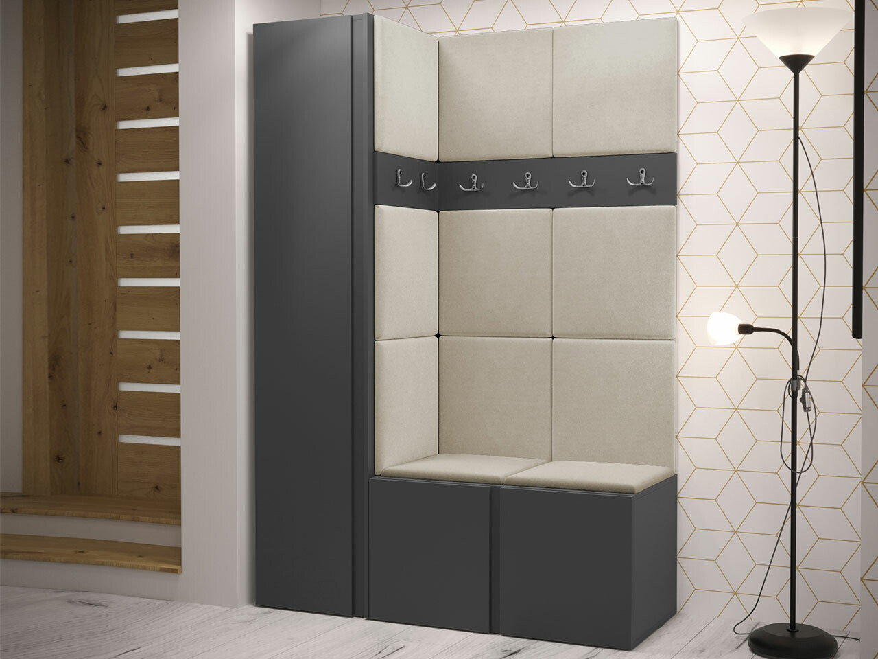 Komplet za predsobo Hartford 471 (Grafit)