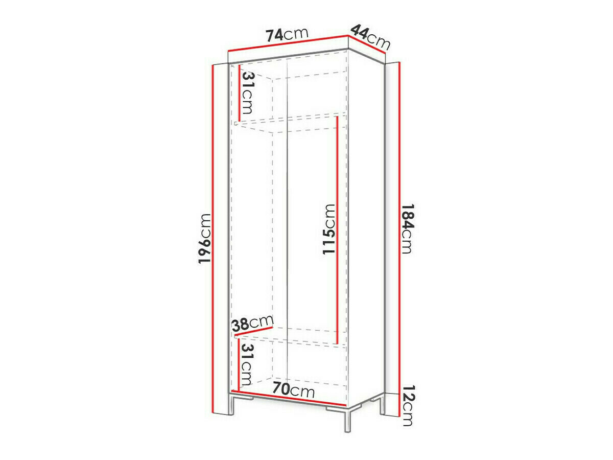 Garderobna omara Nomal I (Črna + Zlata)