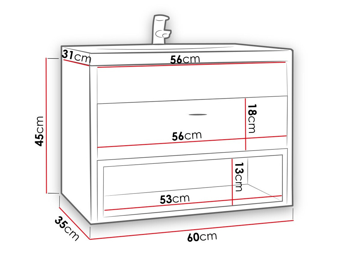 Viseča kopalniška omarica za umivalnik Baltesi 118 (Artisan hrast + Črna)