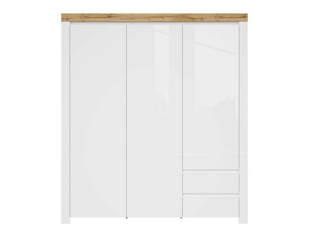 Garderobna omara Sonsoru 120 (Bela + Sijaj bela + Wotan hrast)