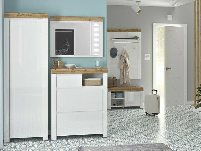 Obešalnik Sonsoru 121 (Bela + Wotan hrast)