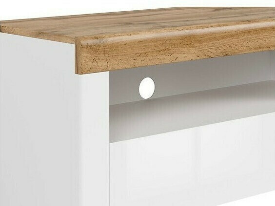 TV-omarica Sonsoru 107 (Bela + Sijaj bela + Wotan hrast)