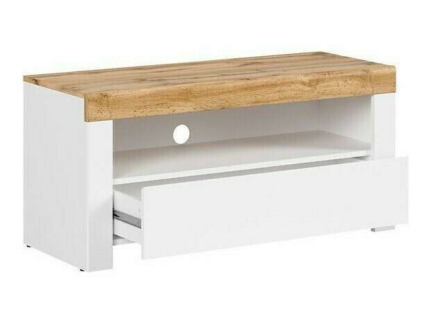 TV-omarica Sonsoru 107 (Bela + Sijaj bela + Wotan hrast)