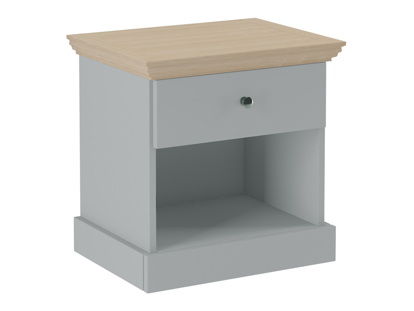 Nočna omarica Lirveri 111 (Siva + Lahki hrast)