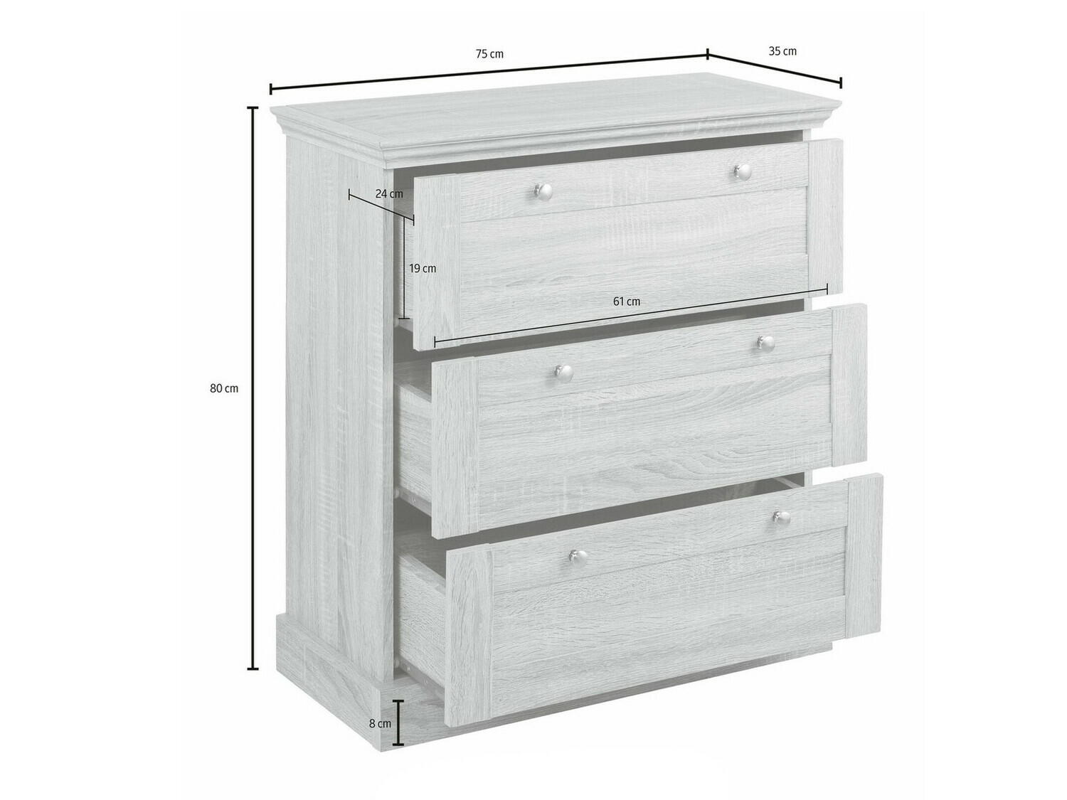 Komoda Lirveri 110 (Siva + Lahki hrast)