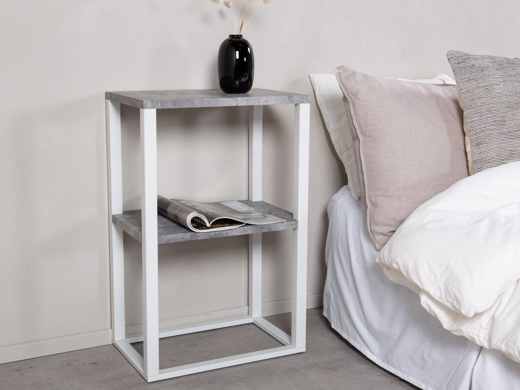 Stranska mizica Dallas 260 (Beton + Bela)