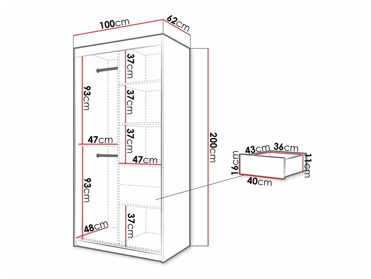 Garderobna omara Hartford 307 (Bela + Črna)
