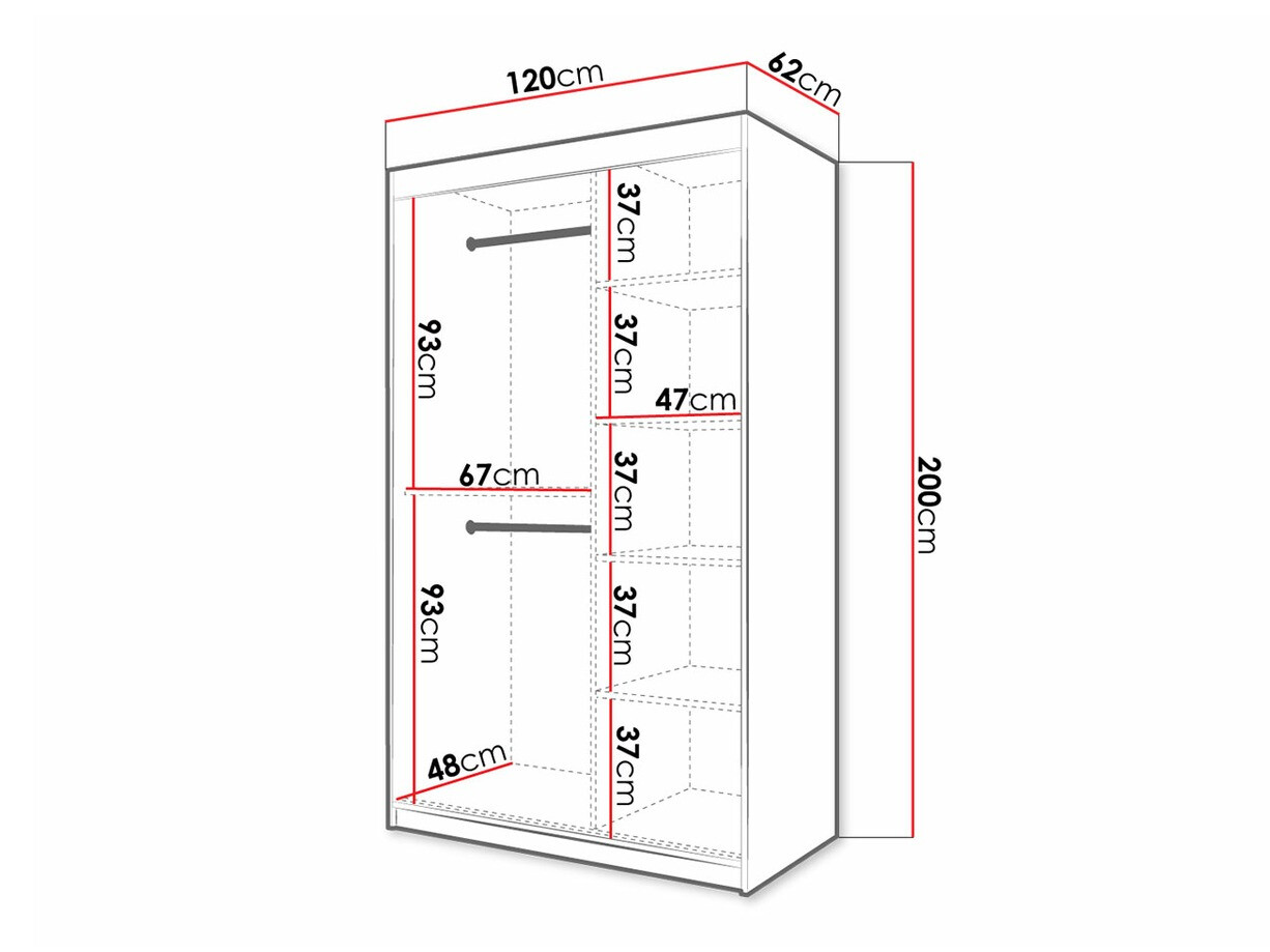 Garderobna omara Hartford 308 (Bela + Črna)