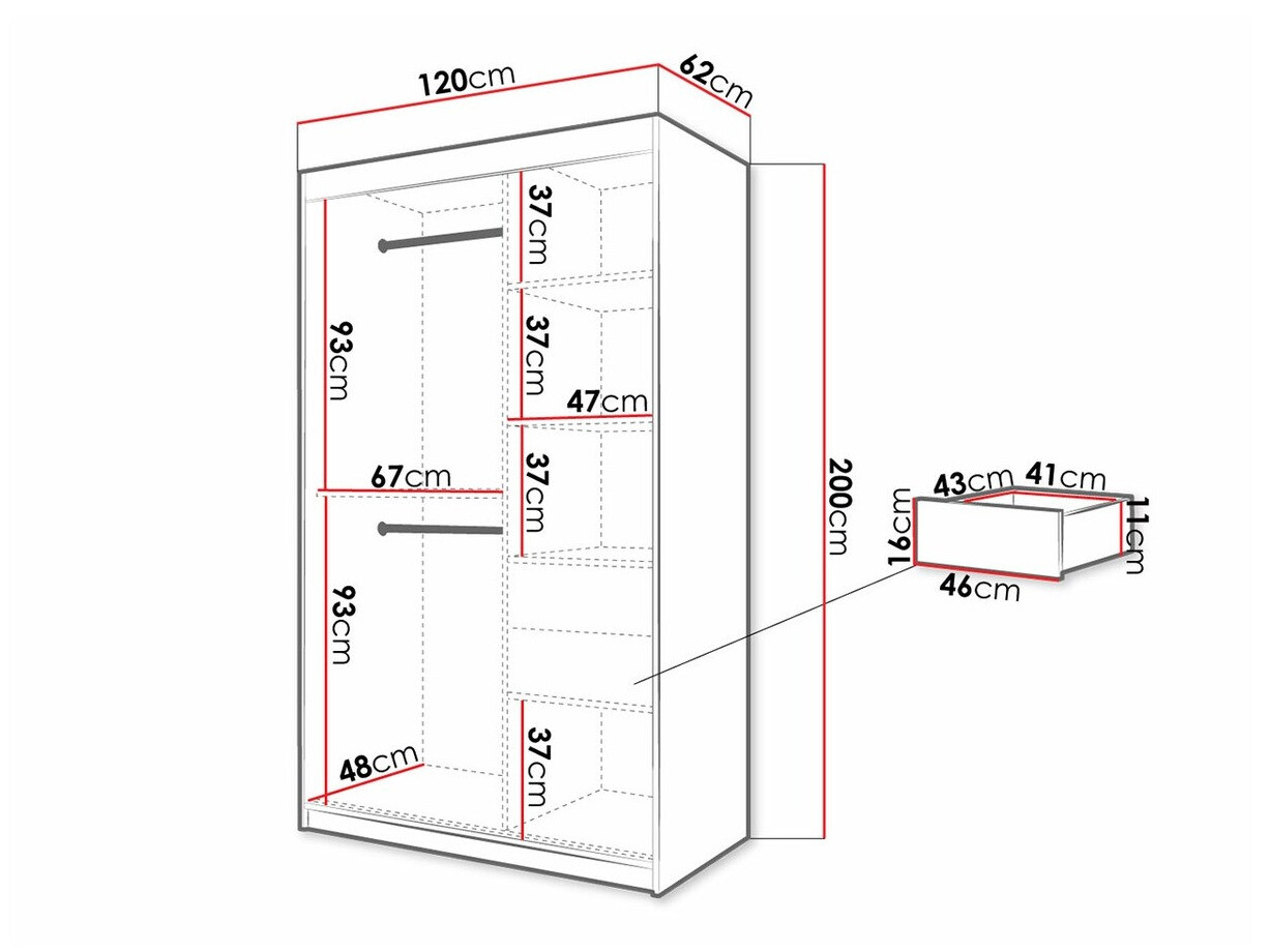 Garderobna omara Hartford 309 (Bela + Črna)