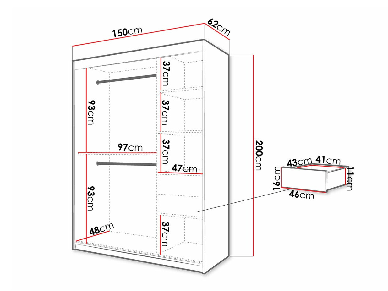 Garderobna omara Hartford 311 (Bela + Črna)