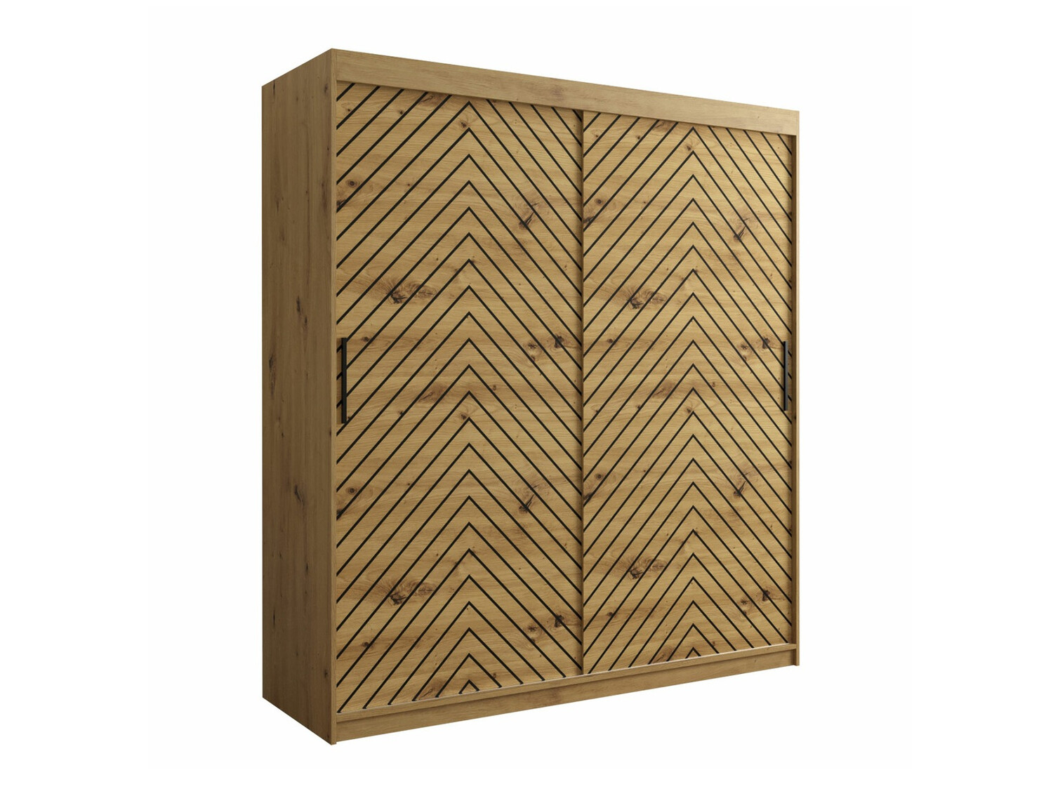 Garderobna omara Hartford 312 (Artisan hrast + Črna)