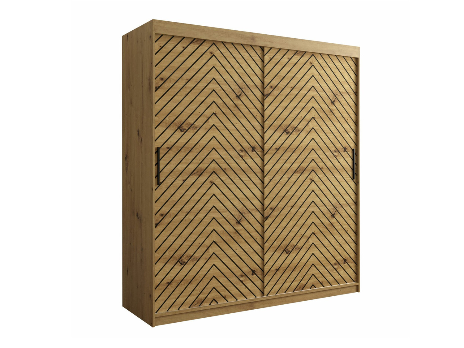 Garderobna omara Hartford 312 (Artisan hrast + Črna)