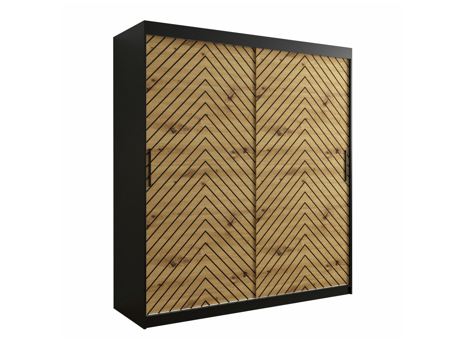 Garderobna omara Hartford 312 (Črna + Artisan hrast)