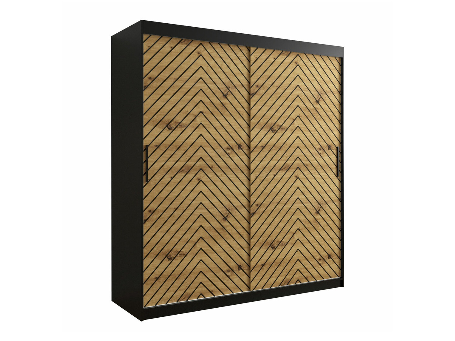 Garderobna omara Hartford 312 (Črna + Artisan hrast)