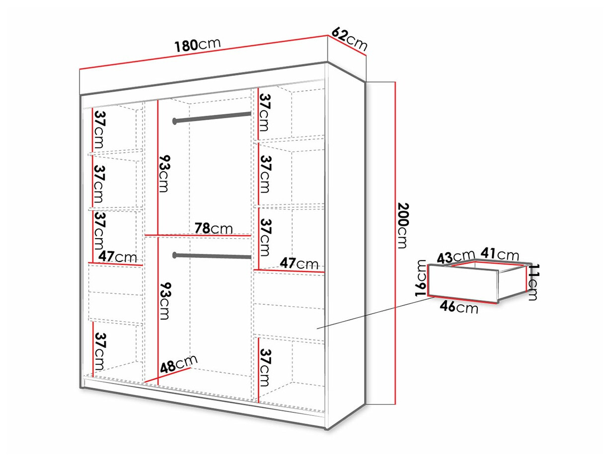 Garderobna omara Hartford 313 (Bela + Črna)