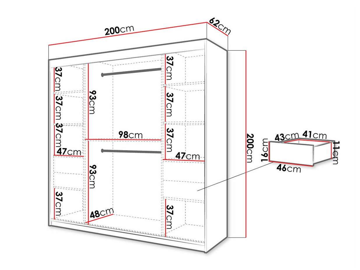 Garderobna omara Hartford 314 (Bela + Črna)