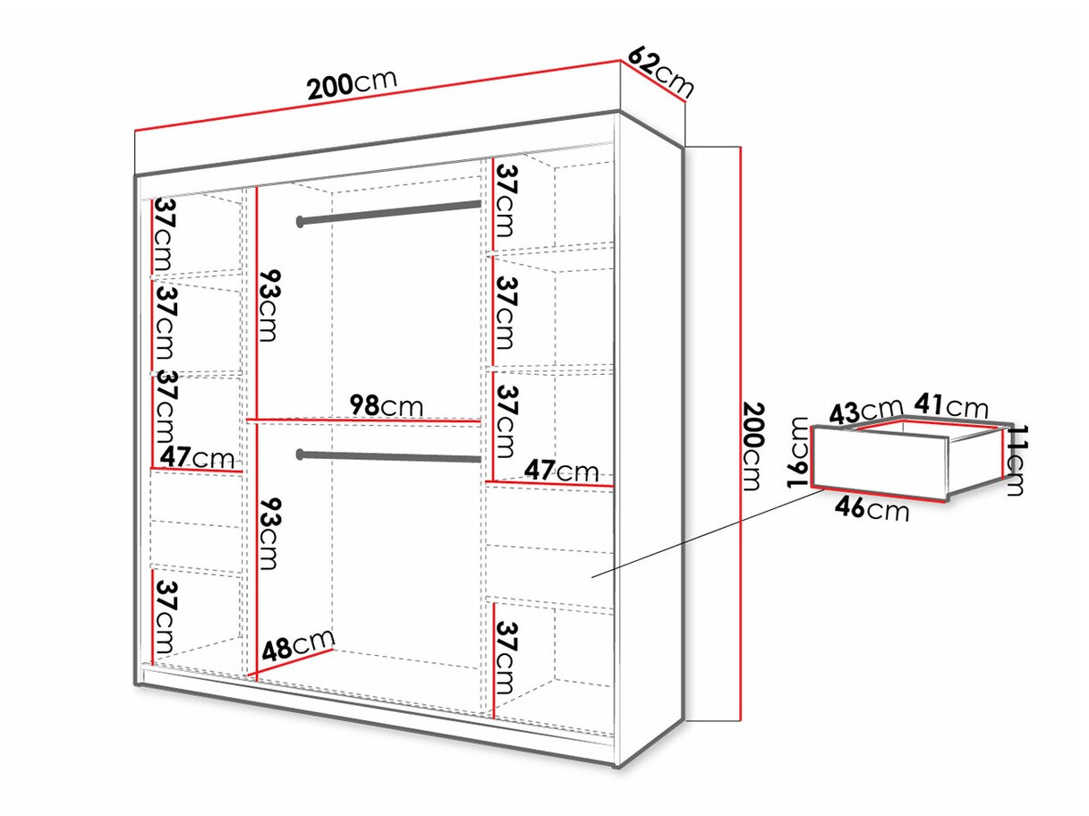 Garderobna omara Hartford 315 (Bela + Črna)