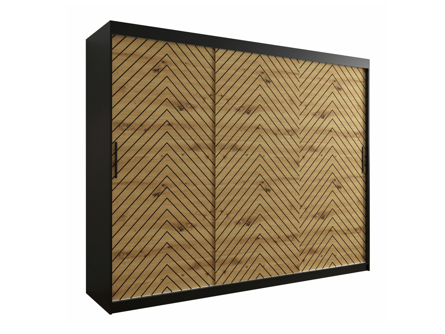 Garderobna omara Hartford 316 (Črna + Artisan hrast)