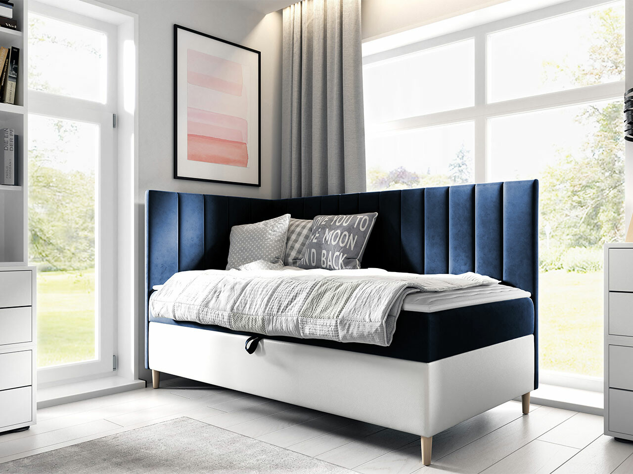 Boxspring postelja Lucus (Soft 017 + Fresh 11)