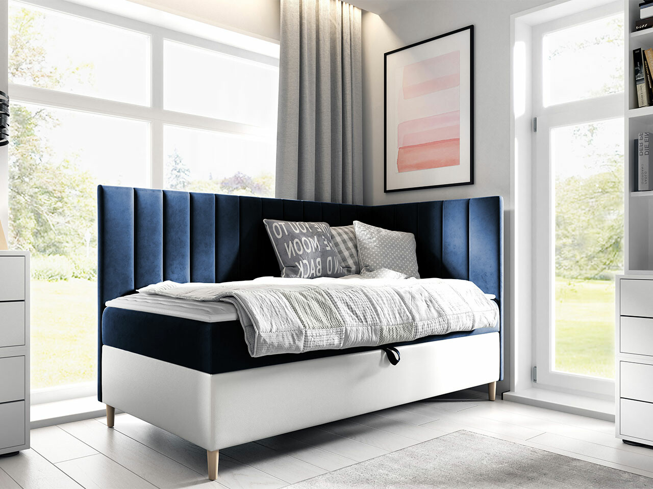Boxspring postelja Lucus (Soft 017 + Fresh 11)