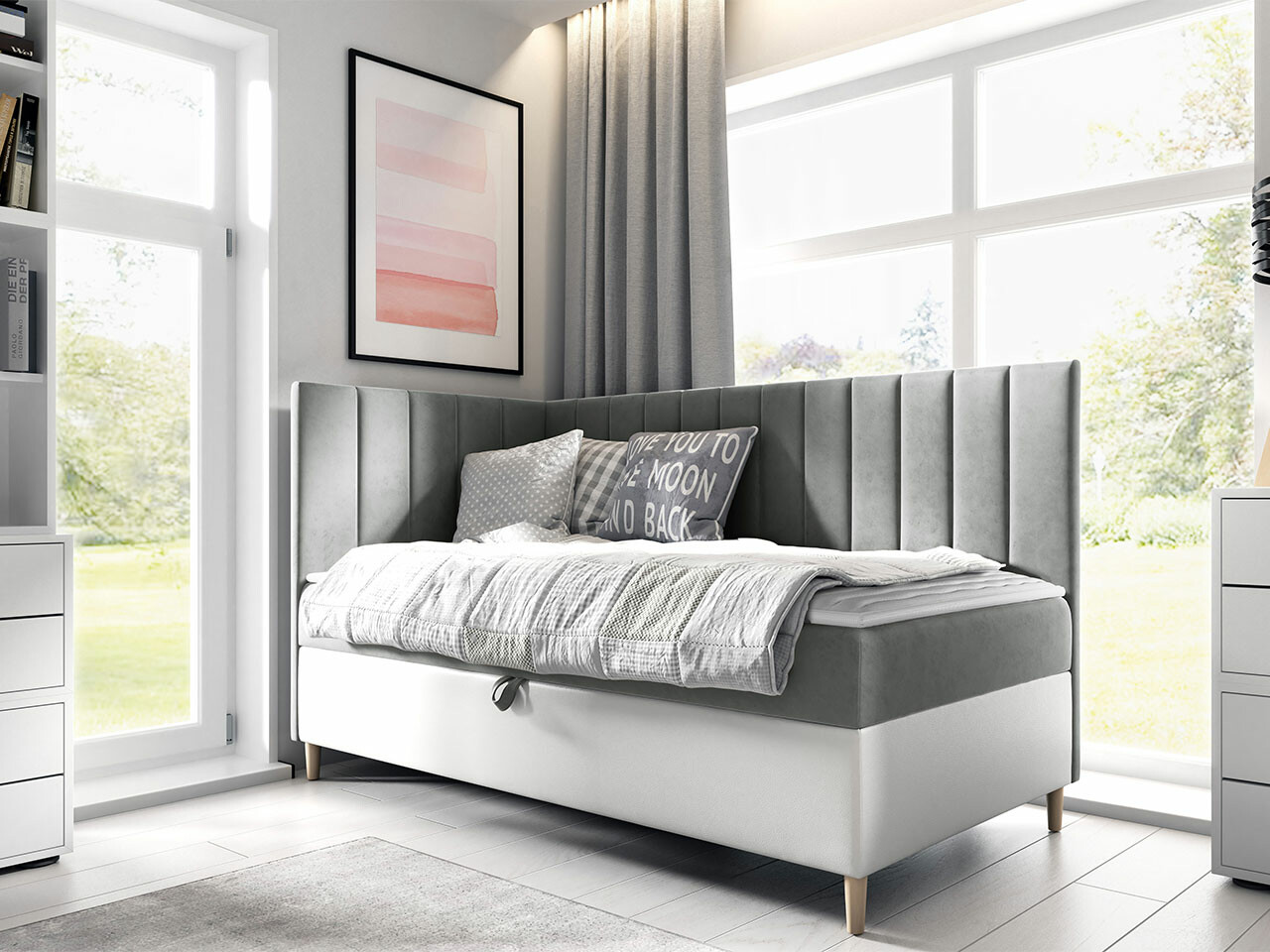 Boxspring postelja Lucus (Soft 017 + Fresh 14)