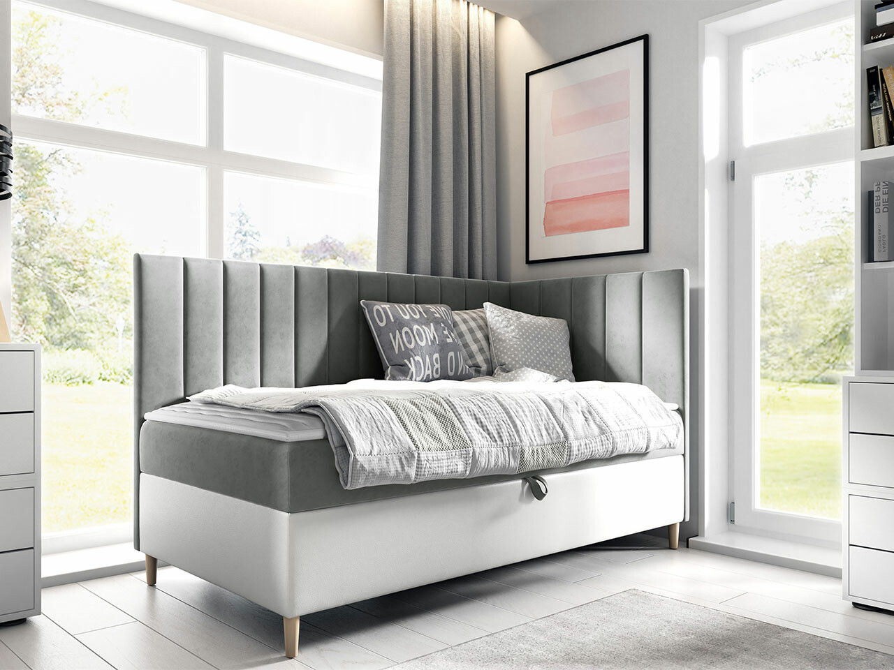 Boxspring postelja Lucus (Soft 017 + Fresh 14)