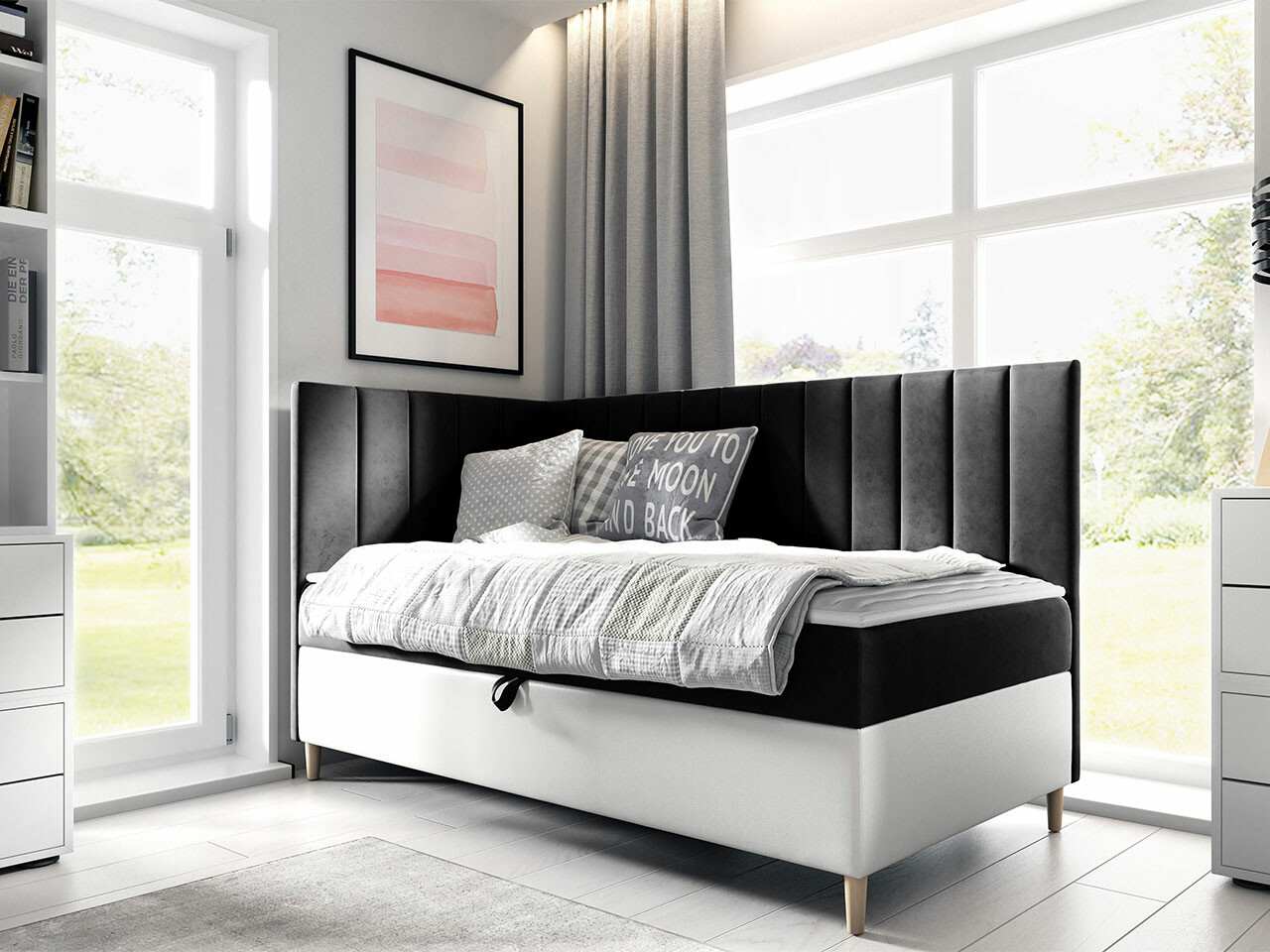 Boxspring postelja Lucus (Soft 017 + Fresh 17)