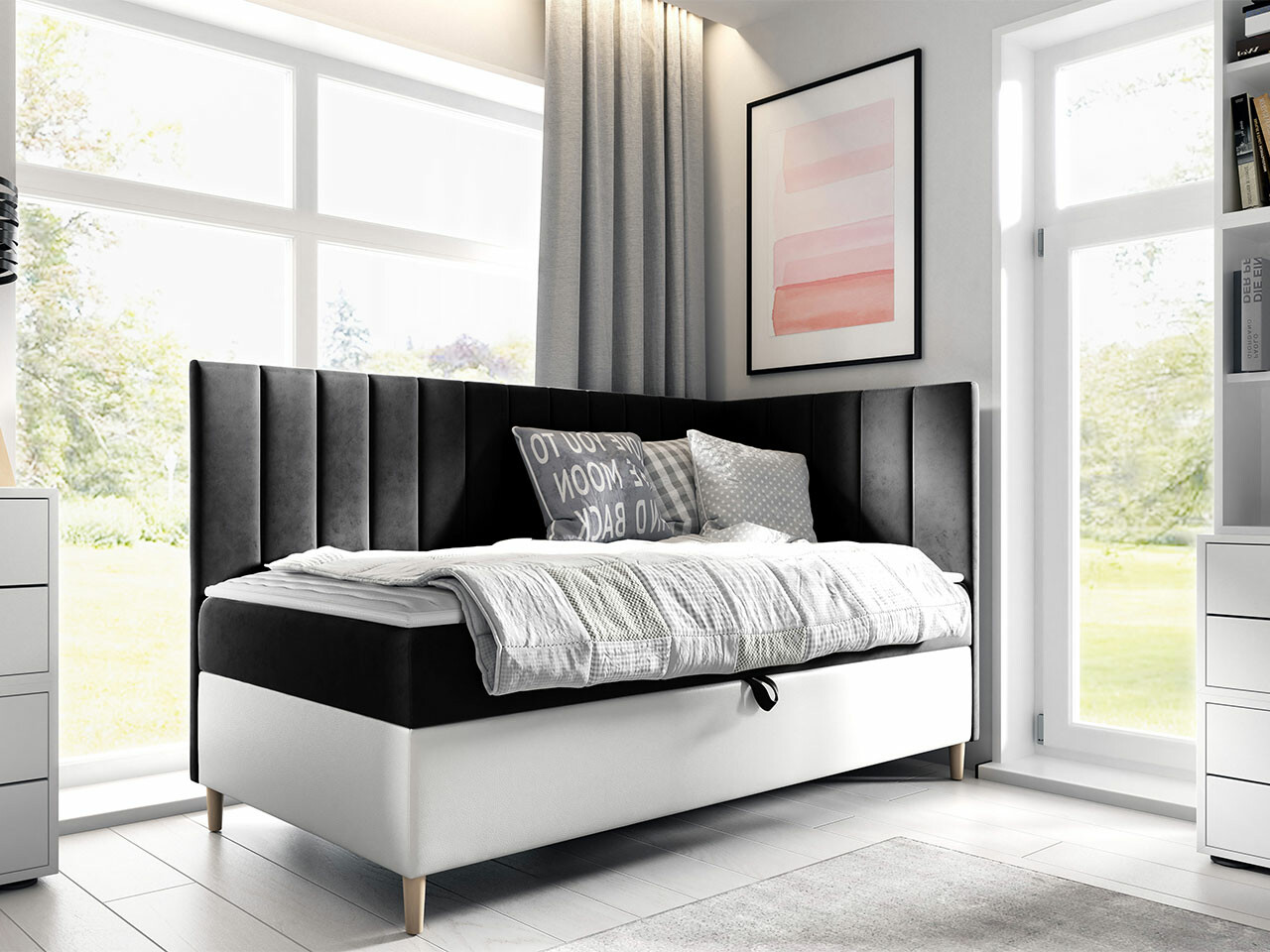 Boxspring postelja Lucus (Soft 017 + Fresh 17)