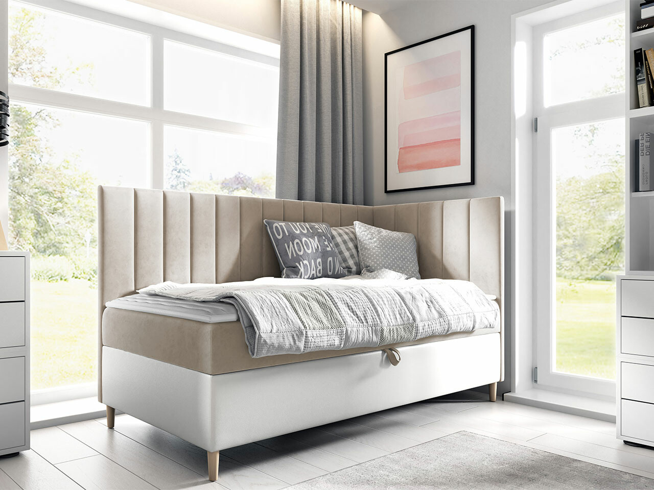 Boxspring postelja Lucus (Soft 017 + Fresh 1)