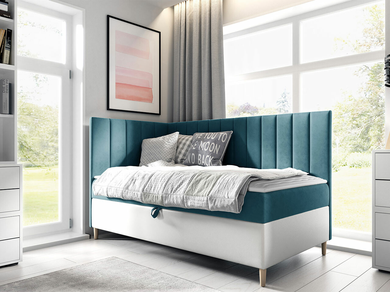 Boxspring postelja Lucus (Soft 017 + Fresh 34)