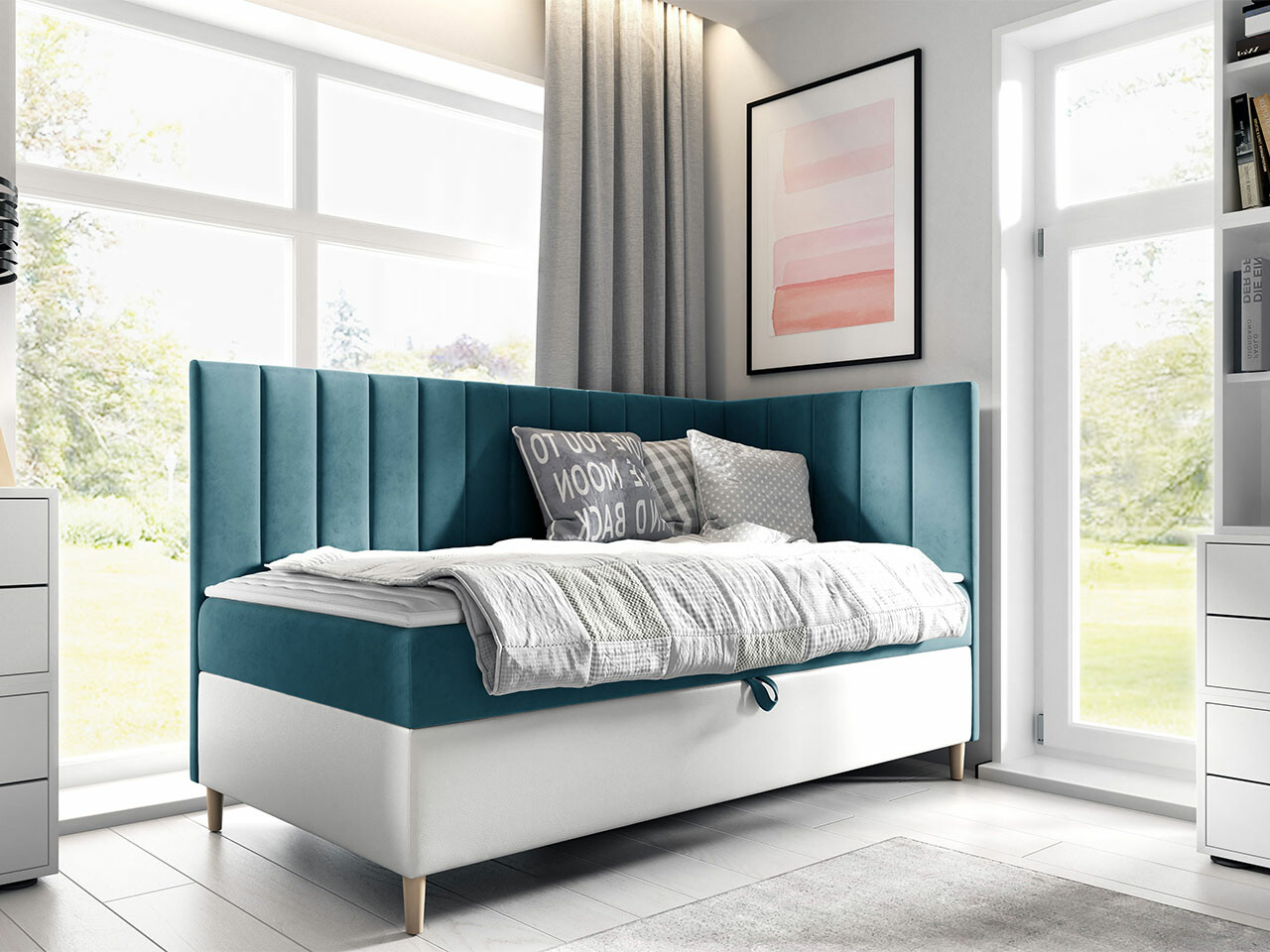 Boxspring postelja Lucus (Soft 017 + Fresh 34)