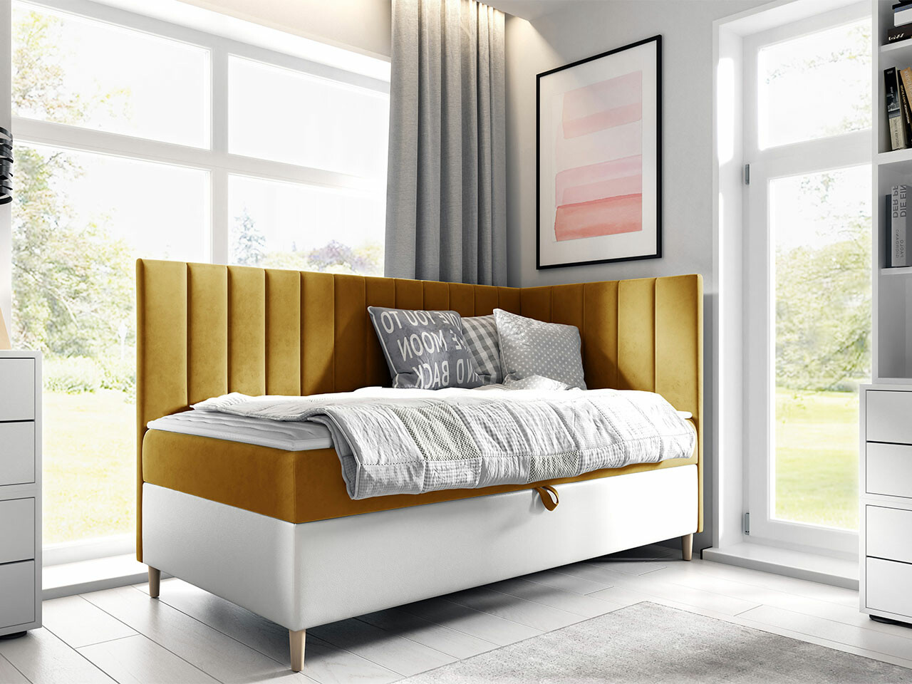 Boxspring postelja Lucus (Soft 017 + Fresh 37)