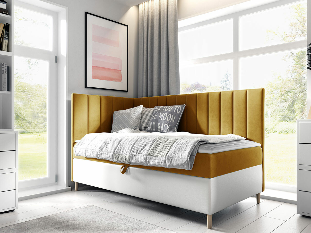 Boxspring postelja Lucus (Soft 017 + Fresh 37)