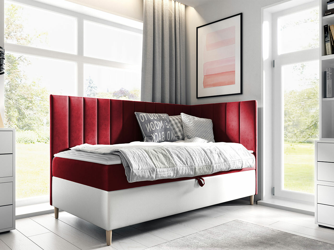 Boxspring postelja Lucus (Soft 017 + Fresh 8)