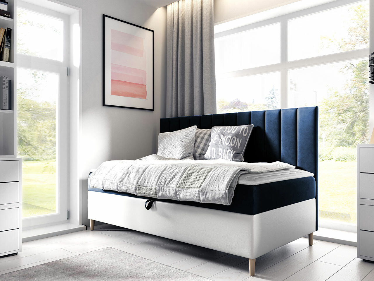 Boxspring postelja Lucus I (Soft 017 + Fresh 11)