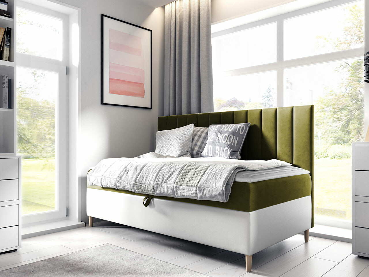 Boxspring postelja Lucus I (Soft 017 + Fresh 12)
