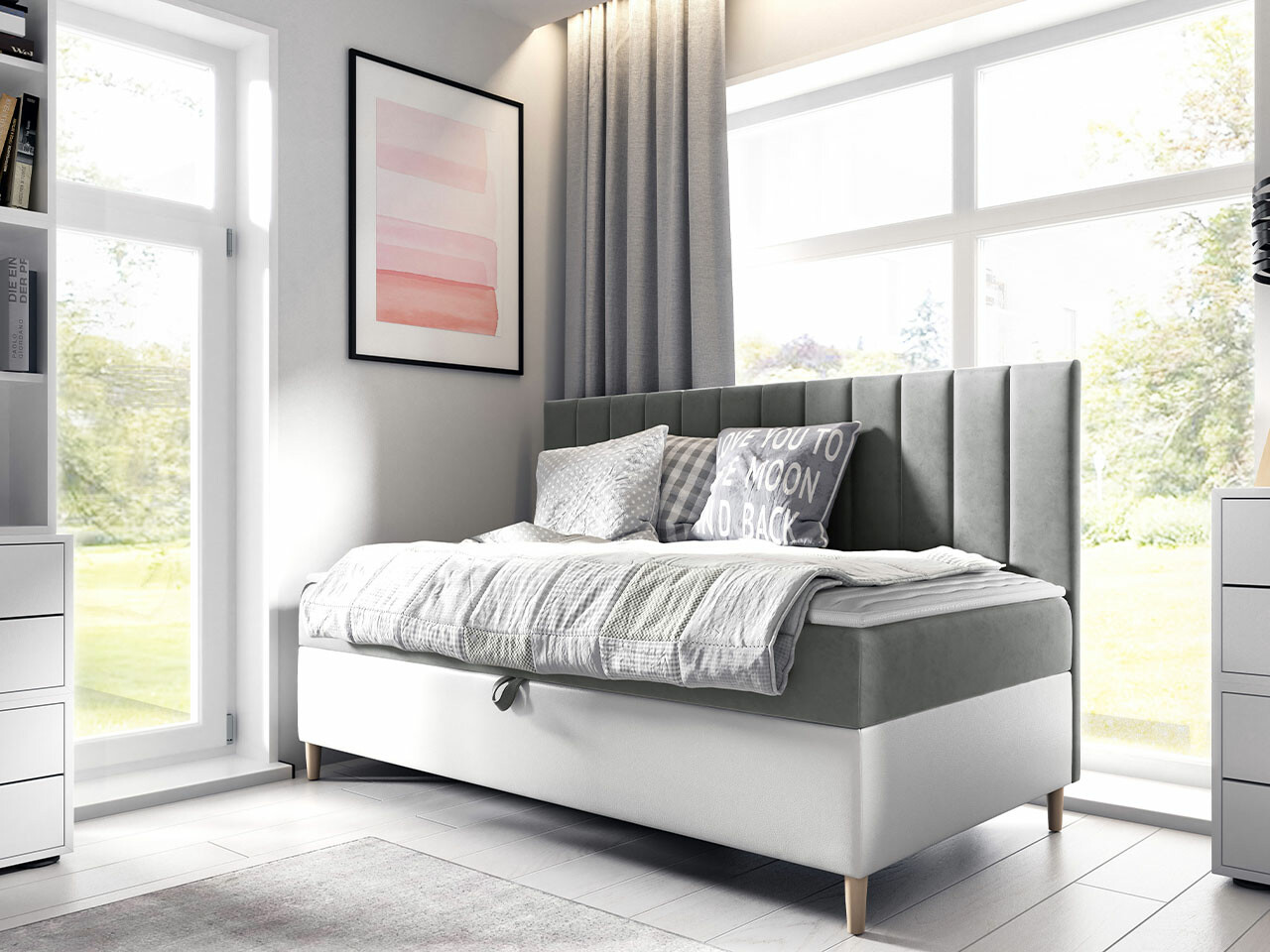 Boxspring postelja Lucus I (Soft 017 + Fresh 14)