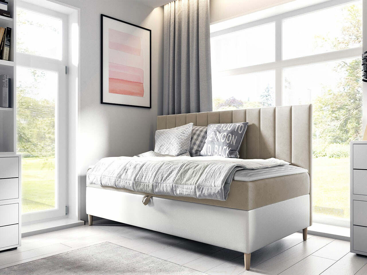 Boxspring postelja Lucus I (Soft 017 + Fresh 1)