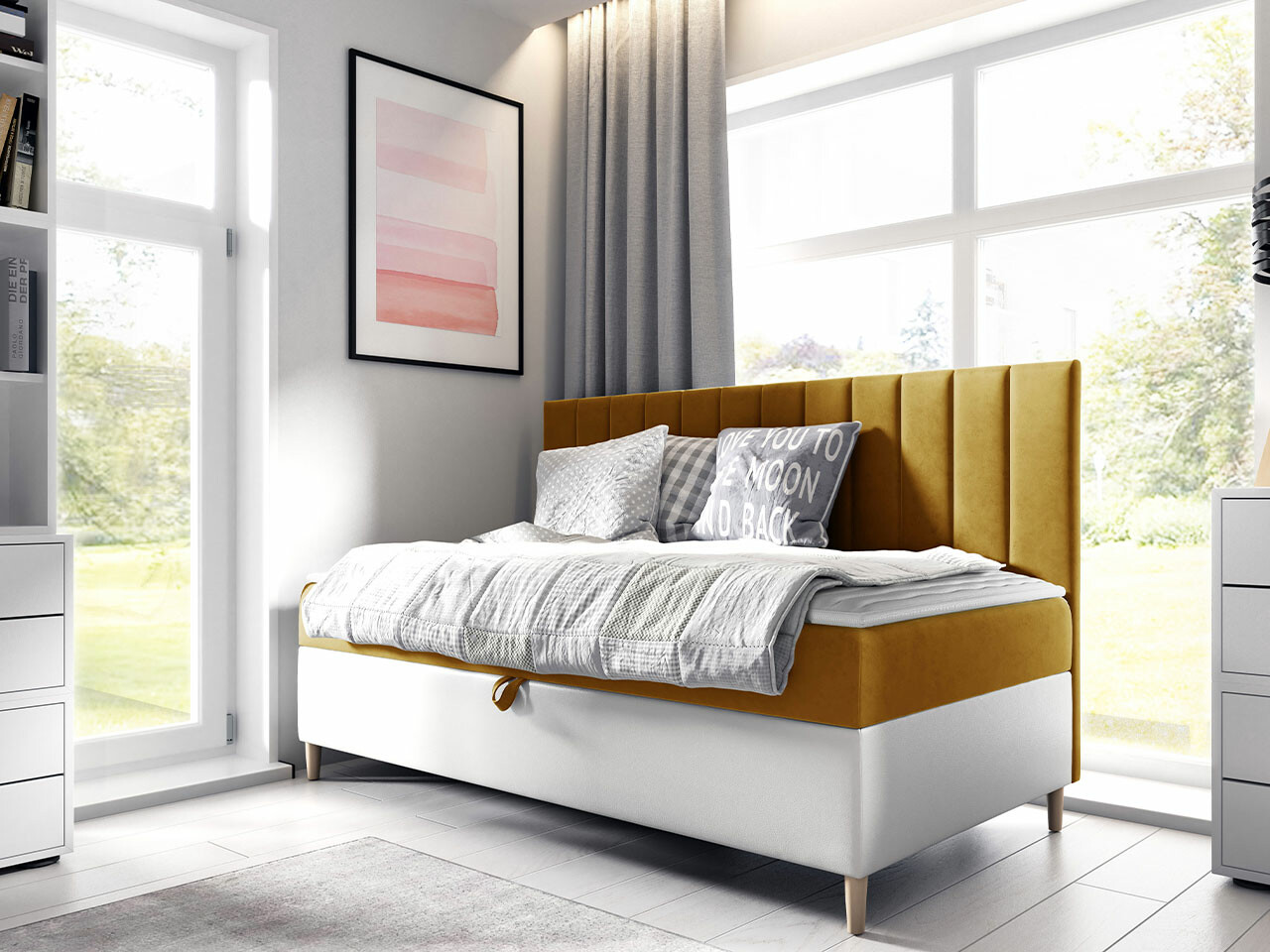 Boxspring postelja Lucus I (Soft 017 + Fresh 37)